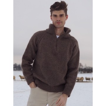 Zipper Sweater mænd - PetiteKnit